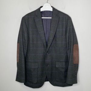 Flynt Raine Plaid Elbow Patches Wool Sport Coat